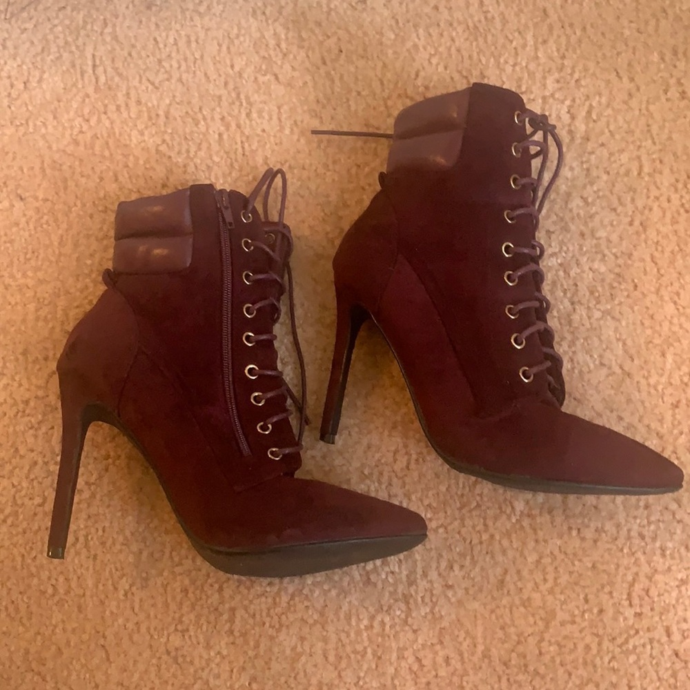 Missguided Laced Up Heeled Booties